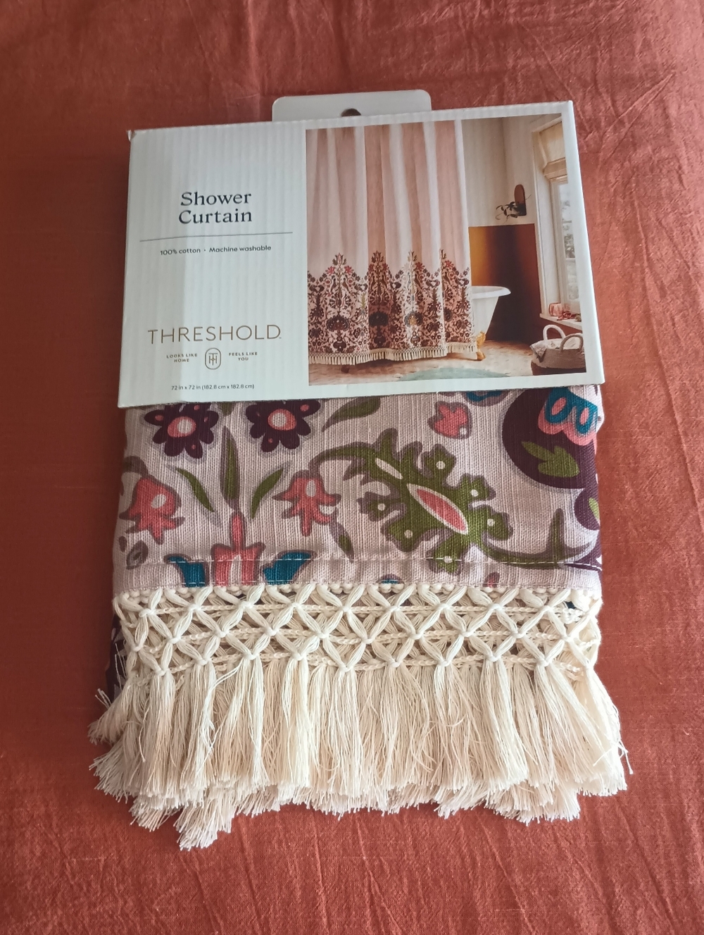Threshold Boho Fringe Shower Curtain